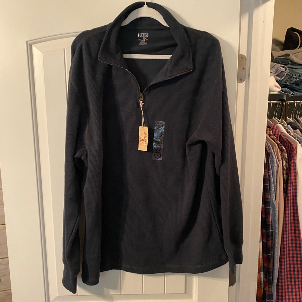 Redhead 1/4 Zip Navy Blue Pullover Sweater